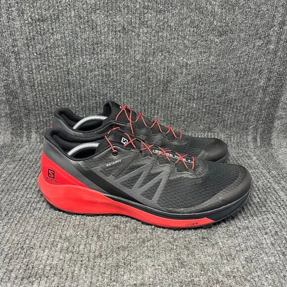 Salomon Sense Ride 4 Trail Athletic Shoes Ortholite Black Red Mens Size 12.5
