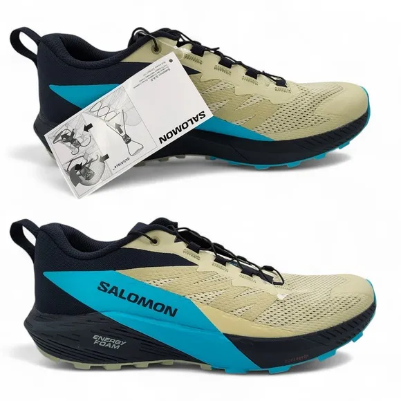 Salomon Sense Ride 5 Trail Running Shoes Mens 12.5 Peacock Blue Sneakers NEW