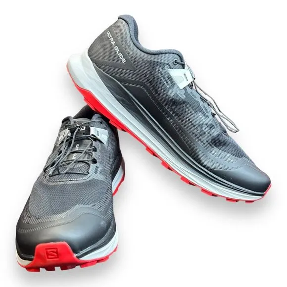 Salomon Ultra Glide Trail Shoes, Black/Alloy/Goji Berry Men's Size 12.5‎ 414305
