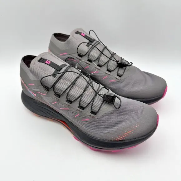 Salomon Womens Pulsar Trail 2 /Pro Running Shoe US 9.5M EU 42 Grey Athletic NIB