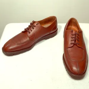 SALVATORE FERRAGAMO MENS BROWN LACEUP SHOES SZ-9