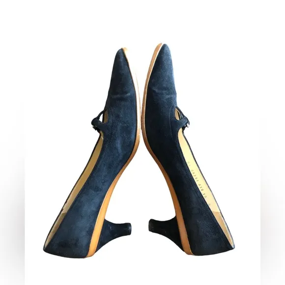 Salvatore Ferragamo Women’s Heels Black Suede Shoes Size 10