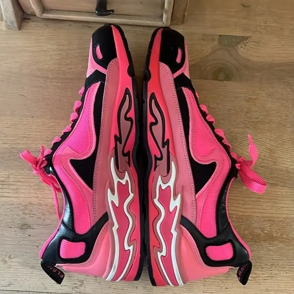 Sandro Paris Flame Sneakers Pink Women’s Size 8 Leather Rubber &amp; Suede