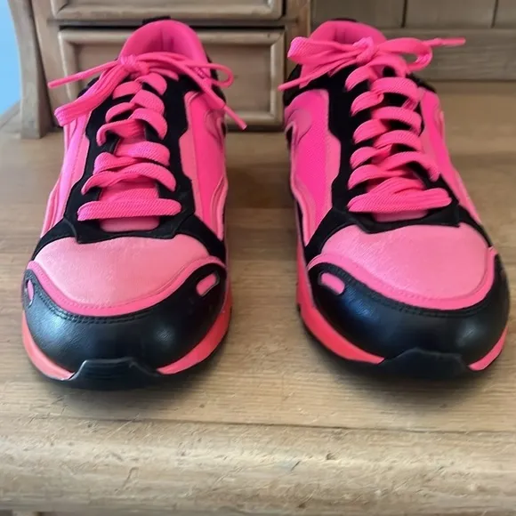 Sandro Paris Flame Sneakers Pink Women’s Size 8 Leather Rubber &amp; Suede