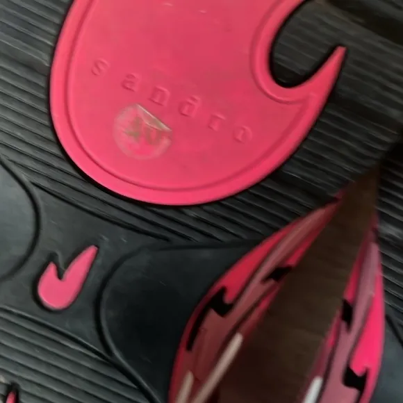 Sandro Paris Flame Sneakers Pink Women’s Size 8 Leather Rubber &amp; Suede