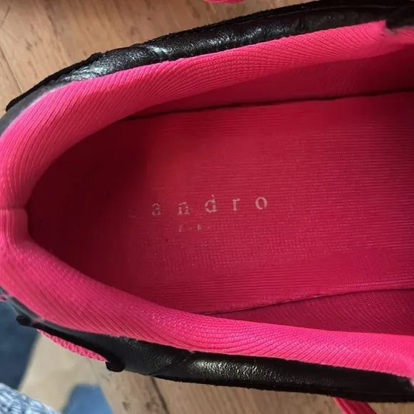 Sandro Paris Flame Sneakers Pink Women’s Size 8 Leather Rubber &amp; Suede