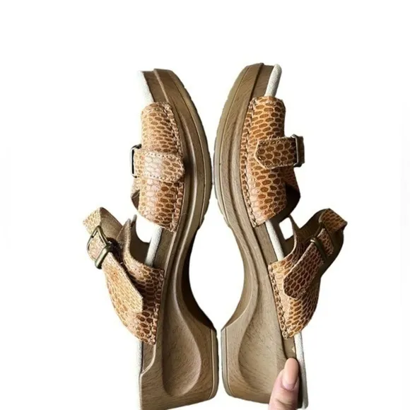 Sanita Daisy Debora Sandals Brown Womens Size 41 US 9.5 Strappy Mules Clogs