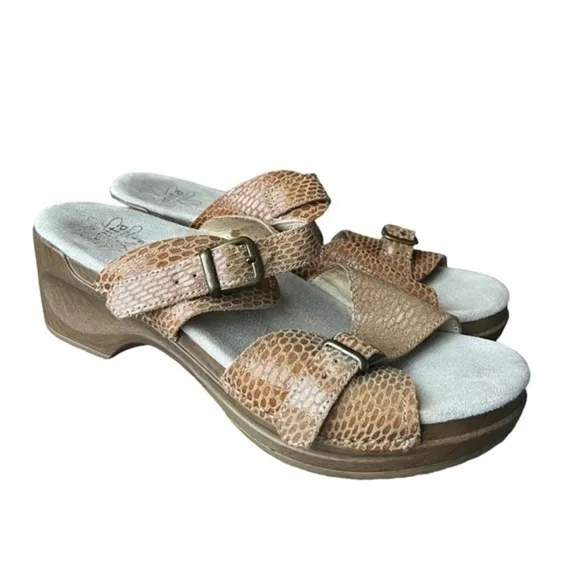 Sanita Daisy Debora Sandals Brown Womens Size 41 US 9.5 Strappy Mules Clogs