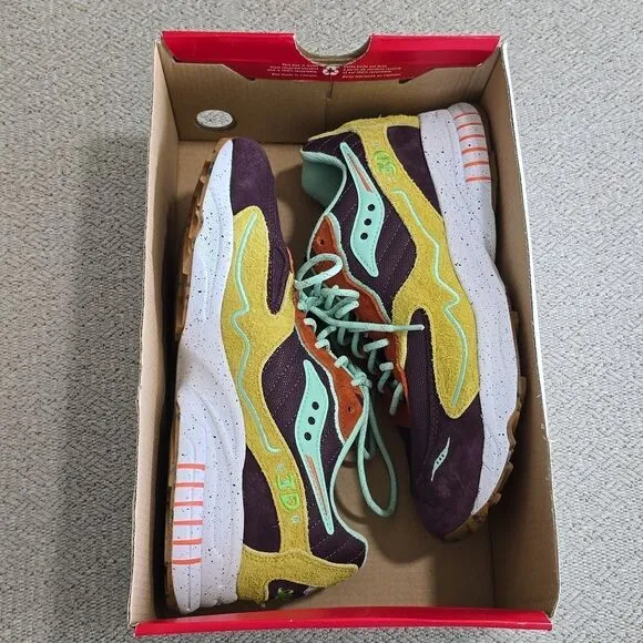 Saucony 3D Grid Hurricane Trailian Colorful Unisex Sneaker Shoes-Size 9.5