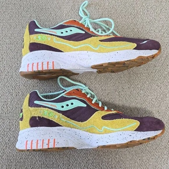 Saucony 3D Grid Hurricane Trailian Colorful Unisex Sneaker Shoes-Size 9.5