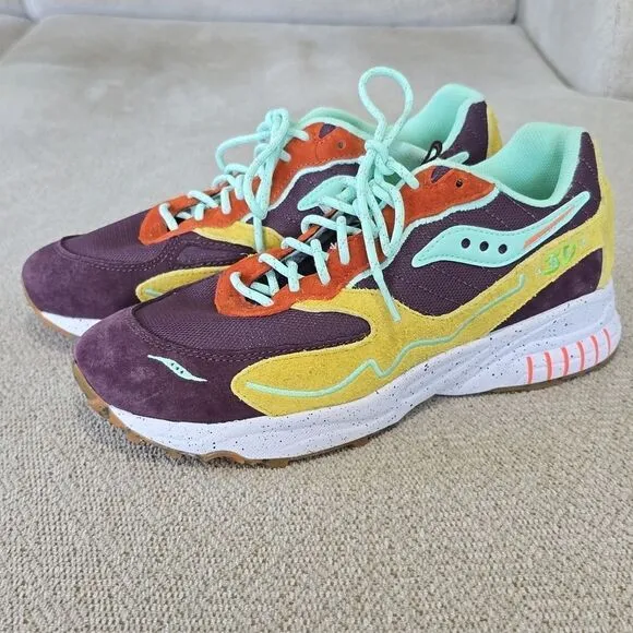 Saucony 3D Grid Hurricane Trailian Colorful Unisex Sneaker Shoes-Size 9.5