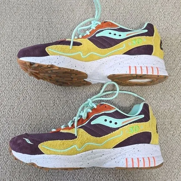 Saucony 3D Grid Hurricane Trailian Colorful Unisex Sneaker Shoes-Size 9.5