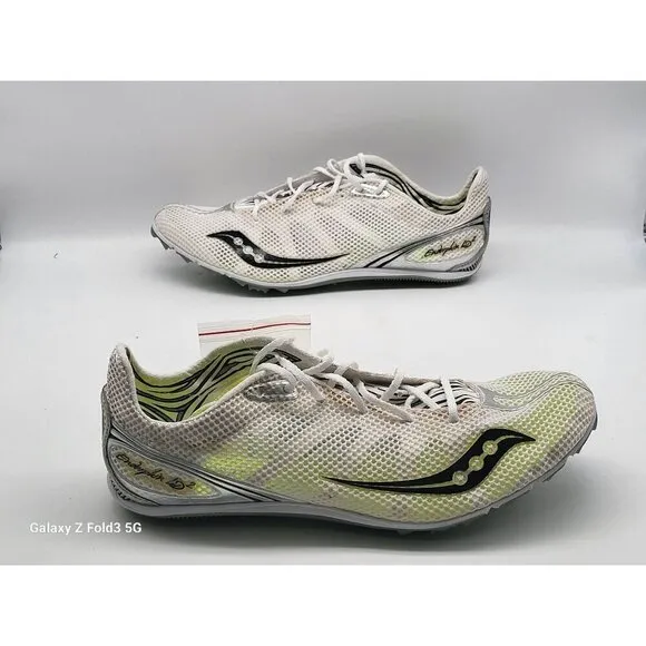 Saucony Endorphin LD2 Men's Track &amp; Spikes Shoes White/Green Size 12