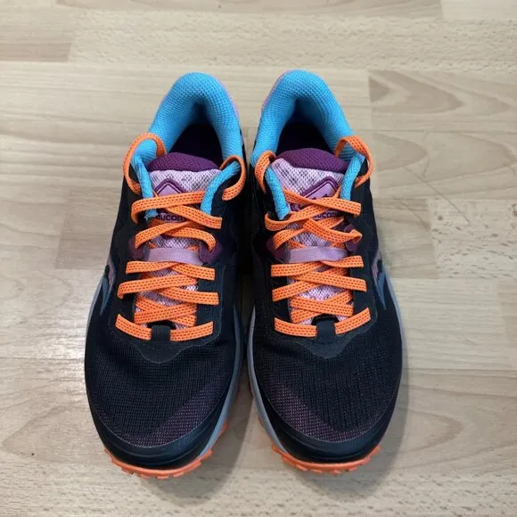 SAUCONY Peregrine 11 Running Shoes Women’s Size 5 Black Orange Sneakers
