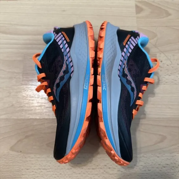 SAUCONY Peregrine 11 Running Shoes Women’s Size 5 Black Orange Sneakers