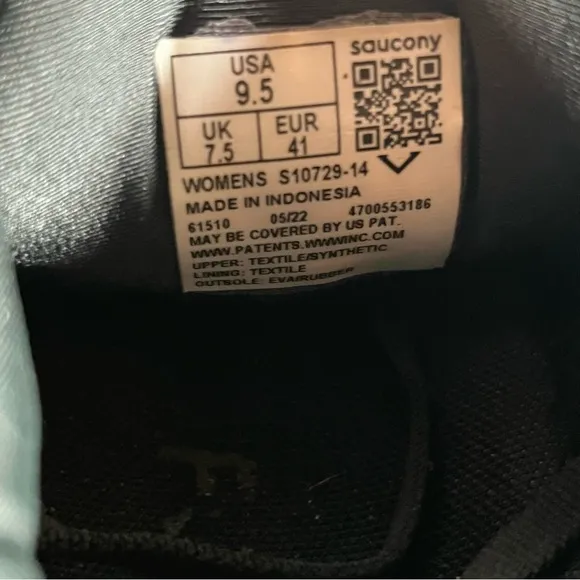 SAUCONY Ride 15 Triple Black Running Shoes Women’s Size 9.5 Athletic Sneakers