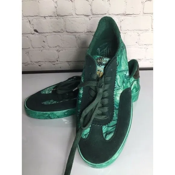 Scotch &amp; Soda Men’s shoes Size 11,5  Green Marble Sneakers Worn Once Limited