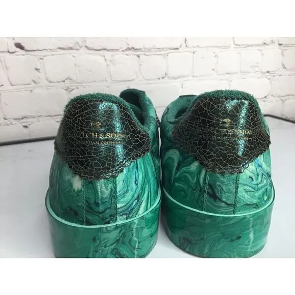 Scotch &amp; Soda Men’s shoes Size 11,5  Green Marble Sneakers Worn Once Limited