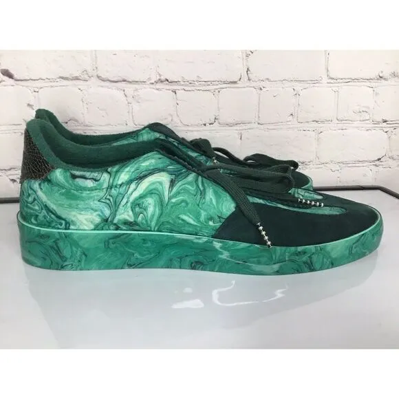 Scotch &amp; Soda Men’s shoes Size 11,5  Green Marble Sneakers Worn Once Limited
