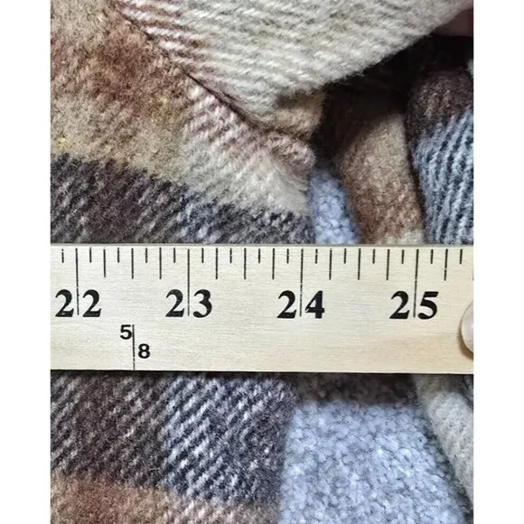 Sears Vintage Wool Jacket Coat Faux Fur Lined Heavy Pockets Plaid Men's 42 Reg.