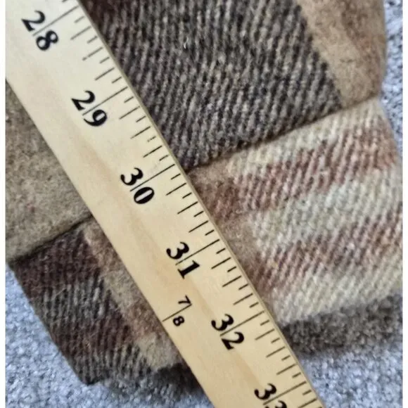 Sears Vintage Wool Jacket Coat Faux Fur Lined Heavy Pockets Plaid Men's 42 Reg.