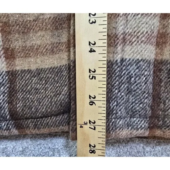 Sears Vintage Wool Jacket Coat Faux Fur Lined Heavy Pockets Plaid Men's 42 Reg.