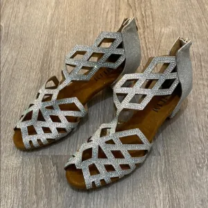 Silver Geometric Women's dance shoes SZ. 9