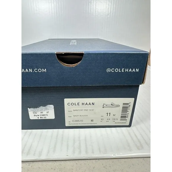 Size 11 Men’s Cole Haan Nantucket Penny Loafer Navy Blue Brown C38570 NEW
