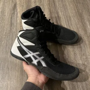 Size 12 - ASICS Matflex Wrestling Shoes Black White Silver 1081A021 Men’s