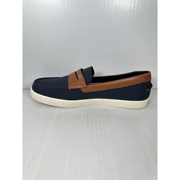 Size 12 Men’s Cole Haan Nantucket Penny Loafer Navy Blue Brown C38570 NEW