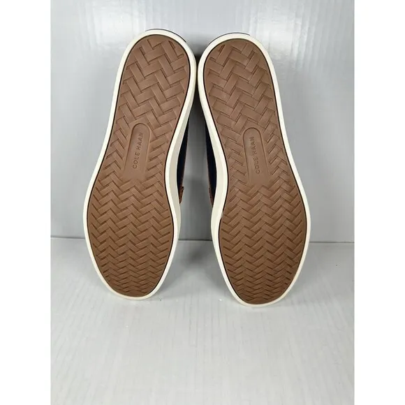 Size 12 Men’s Cole Haan Nantucket Penny Loafer Navy Blue Brown C38570 NEW
