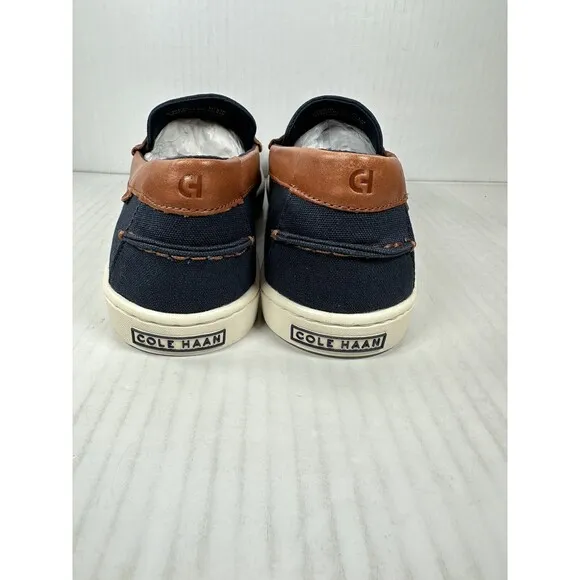 Size 12 Men’s Cole Haan Nantucket Penny Loafer Navy Blue Brown C38570 NEW