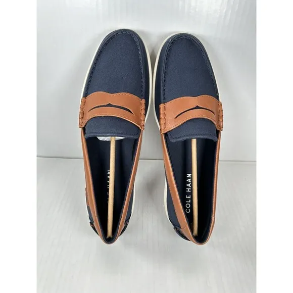Size 12 Men’s Cole Haan Nantucket Penny Loafer Navy Blue Brown C38570 NEW