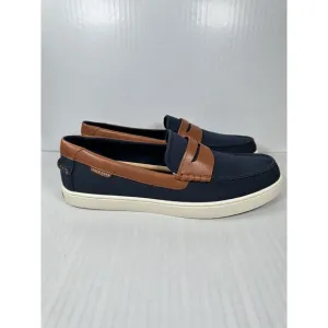 Size 12 Men’s Cole Haan Nantucket Penny Loafer Navy Blue Brown C38570 NEW