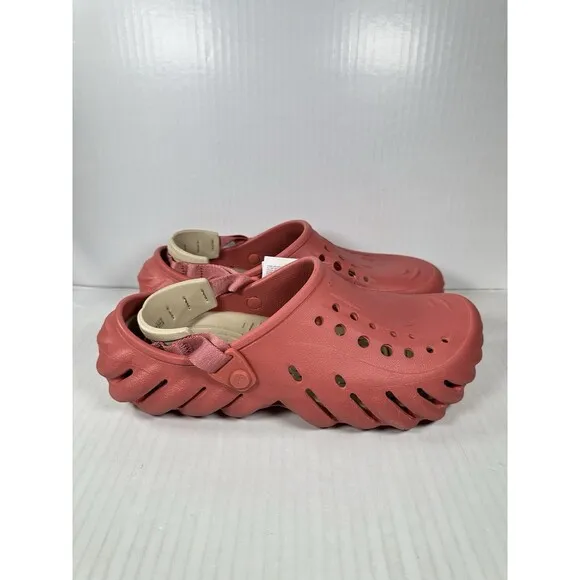 Size 12 Men’s Crocs Echo Clog Hot Blush Strawberry Wine 207937-6XJ NEW