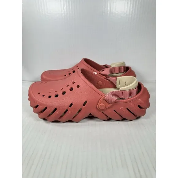 Size 12 Men’s Crocs Echo Clog Hot Blush Strawberry Wine 207937-6XJ NEW