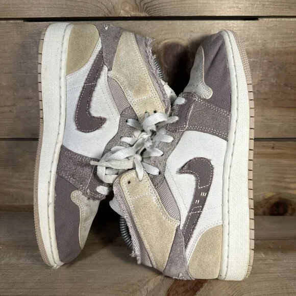 Size 4.5Y/Women’s 6 Nike Air Jordan 1 Mid SE Craft “Taupe Haze” Shoes DZ4466-102