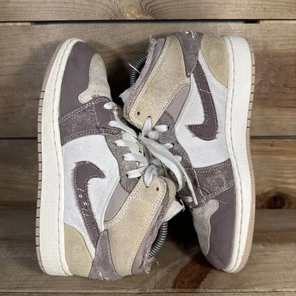 Size 4.5Y/Women’s 6 Nike Air Jordan 1 Mid SE Craft “Taupe Haze” Shoes DZ4466-102