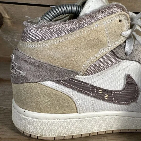 Size 4.5Y/Women’s 6 Nike Air Jordan 1 Mid SE Craft “Taupe Haze” Shoes DZ4466-102