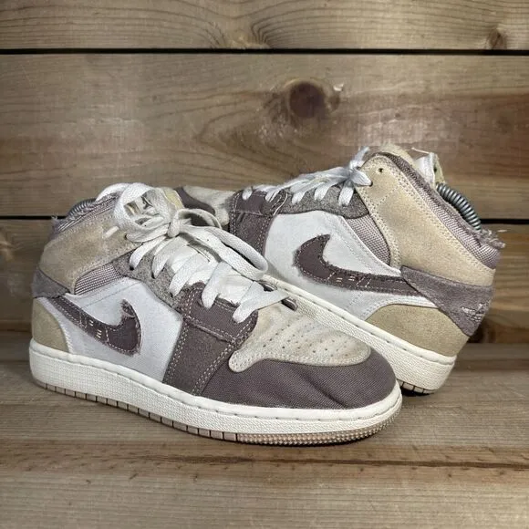 Size 4.5Y/Women’s 6 Nike Air Jordan 1 Mid SE Craft “Taupe Haze” Shoes DZ4466-102