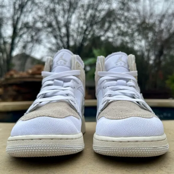Size 6Y (7.5 Women’s) - Jordan 1 Mid SE Craft Inside Out - White Sail
