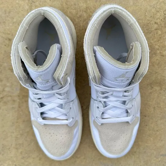 Size 6Y (7.5 Women’s) - Jordan 1 Mid SE Craft Inside Out - White Sail
