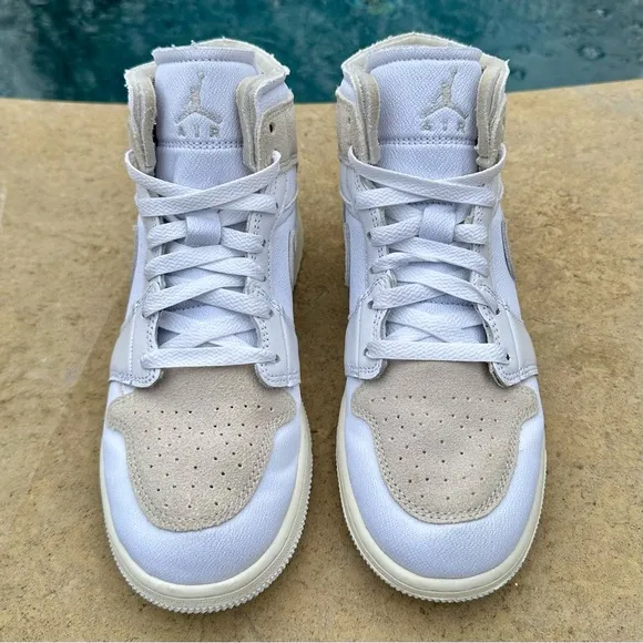 Size 6Y (7.5 Women’s) - Jordan 1 Mid SE Craft Inside Out - White Sail