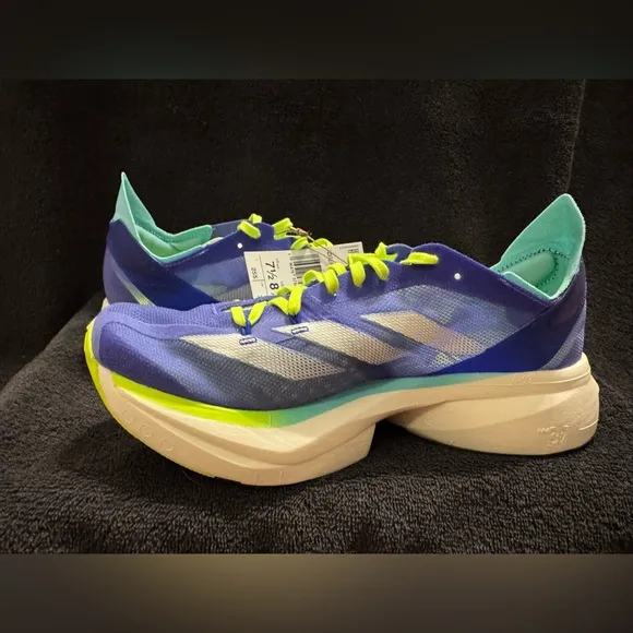 Size 7.5/8.5w - adidas Adizero Adios Pro 3 Cobalt Blue Lucid Lemon