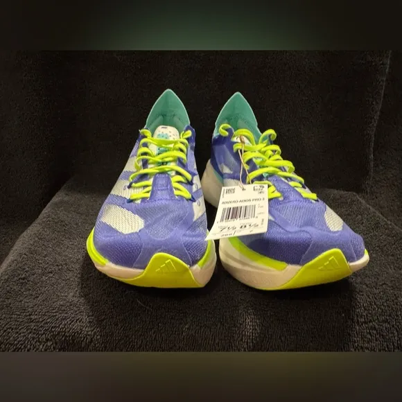 Size 7.5/8.5w - adidas Adizero Adios Pro 3 Cobalt Blue Lucid Lemon