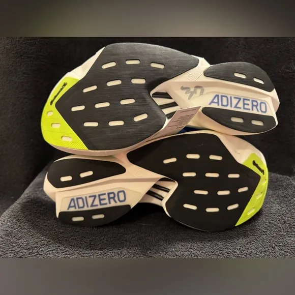 Size 7.5/8.5w - adidas Adizero Adios Pro 3 Cobalt Blue Lucid Lemon