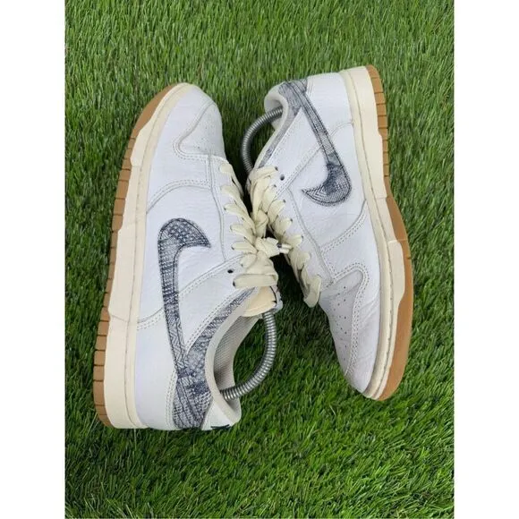 Size 8 - Nike Dunk Low Washed Denim Clean White gum bottom