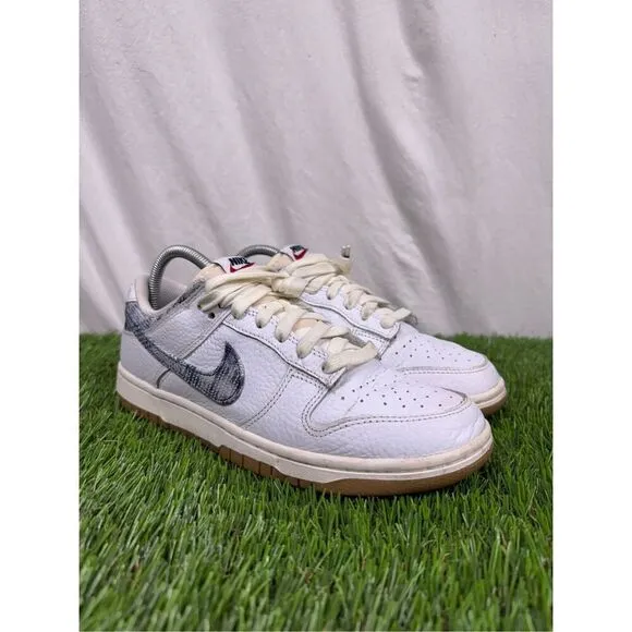 Size 8 - Nike Dunk Low Washed Denim Clean White gum bottom