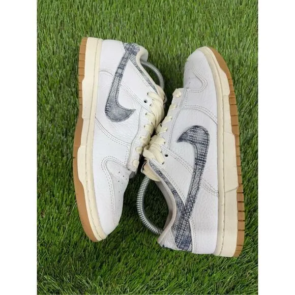 Size 8 - Nike Dunk Low Washed Denim Clean White gum bottom