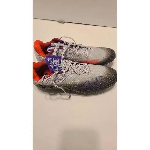 Size 8 - Under Armour Blur Smoke MC Halo Grey Metallic Ore‎ W Cleats MSRP 120.00